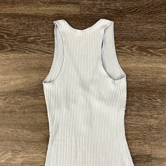 EUC Reformation Paso Knit Mini Dress Light Blue Ribbed Button Front Tank Small - Picture 15 of 15